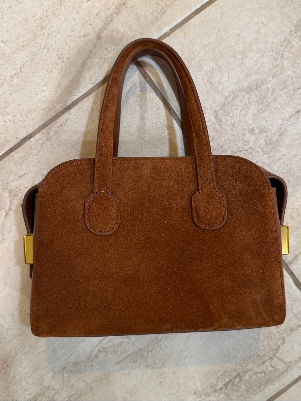 NWOT J. CREW Small Berkeley Top-Handle Bag in Brown Suede